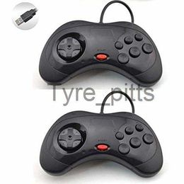 Game Controllers Joysticks Ruitroliker 2Pcs/set USB Classic Controller Joy Pad for Saturn Style PC MAC Black x0727