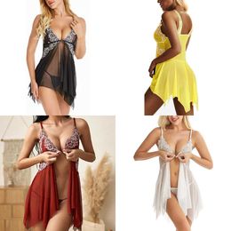 NXY Sexy Skirt Erotic Clothes Sexy Women Sleepwear Hot Erotic Lingerie Women Front Closure Babydoll Lace Mesh Sleepwear Set Evening Dress 230717