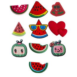 Shoe Parts Accessories Watermelon Themed Decorations Charms For Clog - Perfect Alligator Jibtz Bubble Slipper Sandals Drop Delivery Otbq5