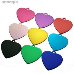 Wholesale 20pcs Heart Pendant Nameplate Pet Tags ID Cumstom Personalised Dog ID Tags Engerave For Dog Name Charm ID Tag Collar L230620