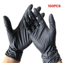 100Pcs Disposable Gloves Latex Nitrile Rubber Household Kitchen Dishwashing Gloves Work Garden Universal for Left and Right Hand Y190i