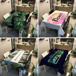 Table Cloth 3D Letters Green Plants Tablecloth for Table Home Waterproof Rectangular Dinner Oilproof Table Cover De Table R230727