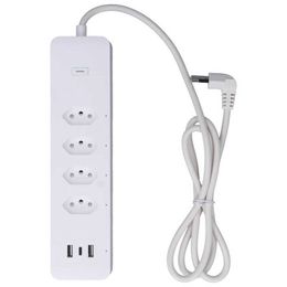 Smart Power Plugs Smart Power Strip for WiFi Surge Protector with 4 Individually Controlled Outlets 2 USB and 1 Type C Port 10A 250V Socket HKD230727
