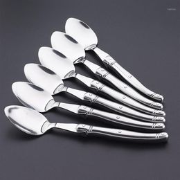 Spoons 8 5'' Laguiole Dinner Spoon Stainless Steel Tablespoon Silverware Hollow Long Handle Public Large Soup Rice Cutle293s