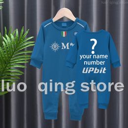 Rompers 2023 SSC Napoli Home Match Shirt 2023 24 Baby Boys and Girls Selling Pure Cotton Bodysuit Bebe Fashion Creeper 230726