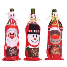 Christmas Decorations Wine Bottle Er Bags Xmas Red Ers Santa Snowman Elk Dinner Party Table Jk2008Xb Drop Delivery Home Garden Festive Dh4Wu