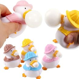 Creative Duck Squeeze Toys Kids Boys Sensory Stress Relief Balls Children Animals Decompression Blowing Bubbles Toys Favour Gifts