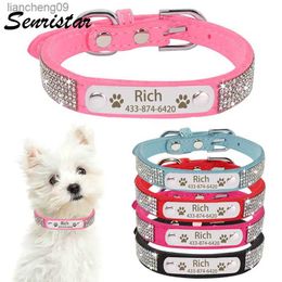 Personalised Bling Dog Collar Custom Nameplate Cat Dog Collars for Small Medium Large Dogs Engraved ID Name Tag Pet Dog Collar L230620