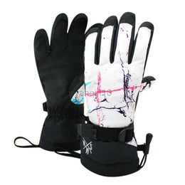 Ski Gloves 2022 Heated Warm Men Ski Gloves Sport Mountain Woman Snow Mittens Waterproof Husbnad Riding Glove Outdoor Female Mitten Clothes HKD230727