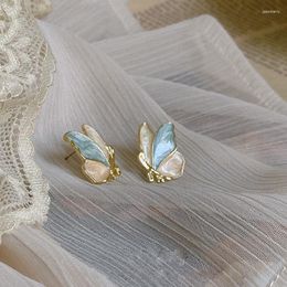 Stud Earrings Vintage Butterfly Alloy For Women Girl Trendy Harajuku Enamel Women's Earring Jewelry