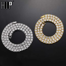 Hip Hop 345mm Bling Iced Out 1 Row Tennis Chain Aaa+ Rhinestone Stone Necklaces for Women Men Jewellery Choker