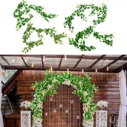 Decorative Flowers Artificial Plant Vines 6FT Detachable Leaf Garland With Fake Foliage Creeper Green Wreath For Household Party Wedding