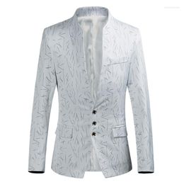 Men's Jackets Blazer Jacket 2023 Casual Vintage Print Top Masculine Suit Business Career Formal Wear 6XL