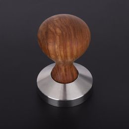 51 53 58mm Rosewood Handle Coffee Tamper Espresso Powder Flat Press Hammer Coffee Tamper Grind Grinder Espresso Barista Tool T306H