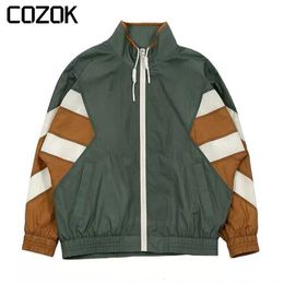 Mens Jackets Korean Spring Varsity Men Patchwork High Street Harajuku Windbreaker Stand Collar College Streetwear Coat Couple 230726