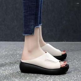 Sandals Women's Summer Platform Shoes Solid Colour Comfort Ladies Slippers Non-Slip Fashion Beach Slides Footwear Mujer Sandalias