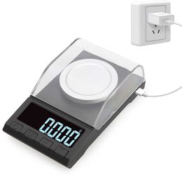 Household Scales 0.001g Precision Electronic Scales 100g/50g/20g Digital Weighing Gem Jewelry Diamond Scale Portable Lab Weight Milligram Scale x0726