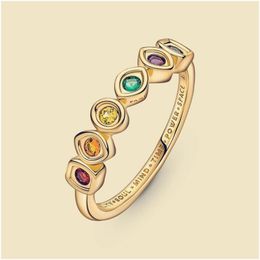 Anelli a fascia Gioielli estetici Pandora Mavel Infinity Stones Per donna Uomo Coppia Set di anelli per dito con scatola logo Regali di compleanno 160779C0 Dhg9T