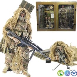 Action Toy Figures 1/6 Scale Soldier Toy Figures 11.8" 30cm Action Figure Sniper with Barrett M82A1 Model Collectible Toys for Boys Gifts 230726