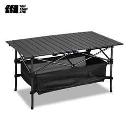 Camp Furniture TANXIANZHE Outdoor Camping Aluminium Alloy Folding Table Multifunctional Portable Barbecue Picnic Stall Wholesale 230726