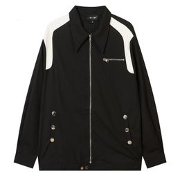 Mens Jackets Men HipHop Streetwear Jacket Coat PU leather Retro Color Block Patchwork Harajuku Windbreaker Oversized Track Zip Up 230727