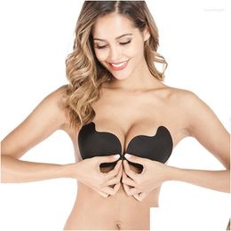 Bras Invisible Push Up Bra Backless Strapless Seamless Front Closure Bralette Underwear Women Self-Adhesive Sile Sticky Bh Drop Delive Dhzmo