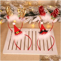 Christmas Decorations Holiday Headbands Reindeer Antler Santa Hat Head Toppers Flexibility To Fit All Sizes Party Supplies Xbjk2111 Dr Dhcgo