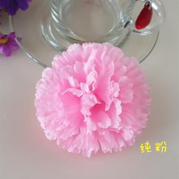 100Pcs 9CM Artificial Carnation Decorative Silk Flower Head For DIY Mother's Day Flower Bouquet Home Decoration Festival Supp210f