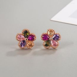 Stud Earrings Genuine 925 Sterling Silver Natural Crystal Earring For Females DIWENFU Aros Mujer Oreja Jewellery Girls