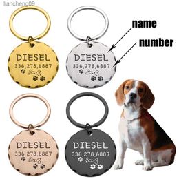 Pets Dogs Accessories Dog Medal with Engraving Name Plate for Dogs Cat Anti-lost ID Tags Personalized Pet Cats Puppy Collar Tags L230620