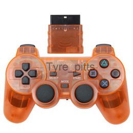 Game Controllers Joysticks Wireless Controller for PS2 Vibration Transparent Control USB Orange Clear Converter PC Wireles Bloutooth Receiver 2.4G x0727