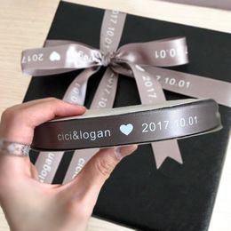 Calligraphy 1roll 100meters Personalized Wedding Decoration Gift Package Ribbon Smooth Customized Printed Ribbon