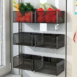 Food Storage Organization Sets Home Refrigerator Shelf Side Magnetic Artifact Hanging Basket Box Supplies Household Summary Holder 230627