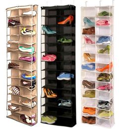 Household Useful 26 Pocket Shoe Rack Storage Organiser Holder Folding Door Closet Hanging Space Saver with 3 Color247b