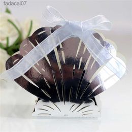 51020pcs Baby Shower Laser Shell Favor Box Gift Candy Dragee Packaging Wrapping Box Wedding Party Favor Christening Baptism L230620