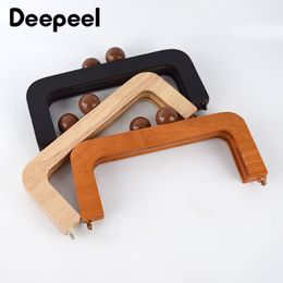 Bag Parts Accessories 1pc Deepeel 20cm Bag Frame Wood Handle Wooden Bags Closure Kiss Clasp Purse Frames Lock Buckles DIY Accessories for Handbags 230726