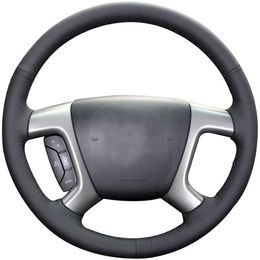 DIY Genuine Leather Steering Wheel Cover for 2009-2017 Chevrolet Traverse Express 2007-2014 Tahoe Suburban Avalanche Silverado 250254V