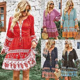 Basic Casual Dresses Bohemian Leisure Holiday Dress 2022 Spring and Autumn Seasons Skirt A-line Skirt for Women T230727