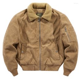 Men's Jackets High Quality Corduroy Jacket Men Fleece Lined Autumn Winter Keep Warm Coats Fashion Clothing Thicken Vintage