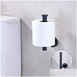 Toilet Paper Holders Wall Mounted Bathroom Holder Rack Tissue Roll Stand Stainless Steel Towel Shelf Black Sier Accessories Drop Deliv Otmru