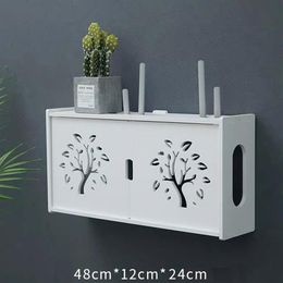 Large Wireless Wifi Router Storage Box PVC density panel Shelf Wall Hanging Board Bracket Cable Storage Organiser Home Decor C0116287T