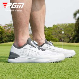 Golf PGM With Permeable Pores Golf Shoes Men's Knob Microfiber Sneakers Soft Waterproof Non Slip Golf Shoes Running Shoes HKD230727