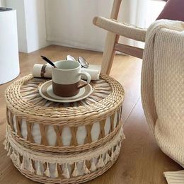 Racks Hand Woven Cushion for Home Decor Natural Cattail Grass Round Stool Japanese Tatami Seat Cushions Straw Rattan Compiled Zen Mat