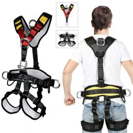 Outdoor Gadgets Climbing Belt Mountaineering Safety Downhill Aerial Work Protection Equipment Expansion Rappelling Fullbody Harness 230726