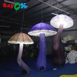 SAYOK Vintage Inflatable Mushroom Decoration LED Inflatable Mushroom with White Light Used for Event Party Stage Decoration