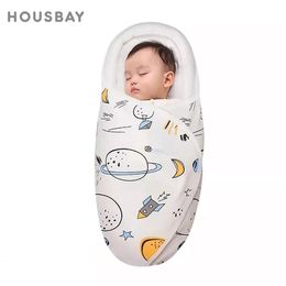 Sleeping Bags Baby Bag 0 6Months Envelopes For borns Swaddling Wraps Thin 1Tog Soft Cotton Design Head Neck Protector 230726