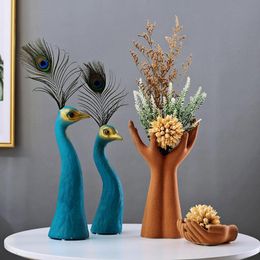 Sculptures European Pea Ceramic Vase Fengshui Statues Opening Wedding Birthday Furnishing Decoration Home Room Table Figurines Crafts