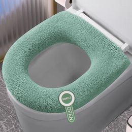 Toilet Seat Covers Upgraded Thickened Cushion Silicone Handle Cover Winter Warm Universal Washer Lid