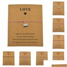 Charm Bracelets New Personality Reading Lovers Book Women Men Teachers Students Gifts Adjustable Rope Loev Card Jewelry Drop Deliv Dhr2u