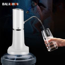 Other Drinkware Wireless Water Pump Dispenser Water Bottle Pump Mini Barreled Water Electric Pump USB Charge Automatic Portable Bottle Switch 230727